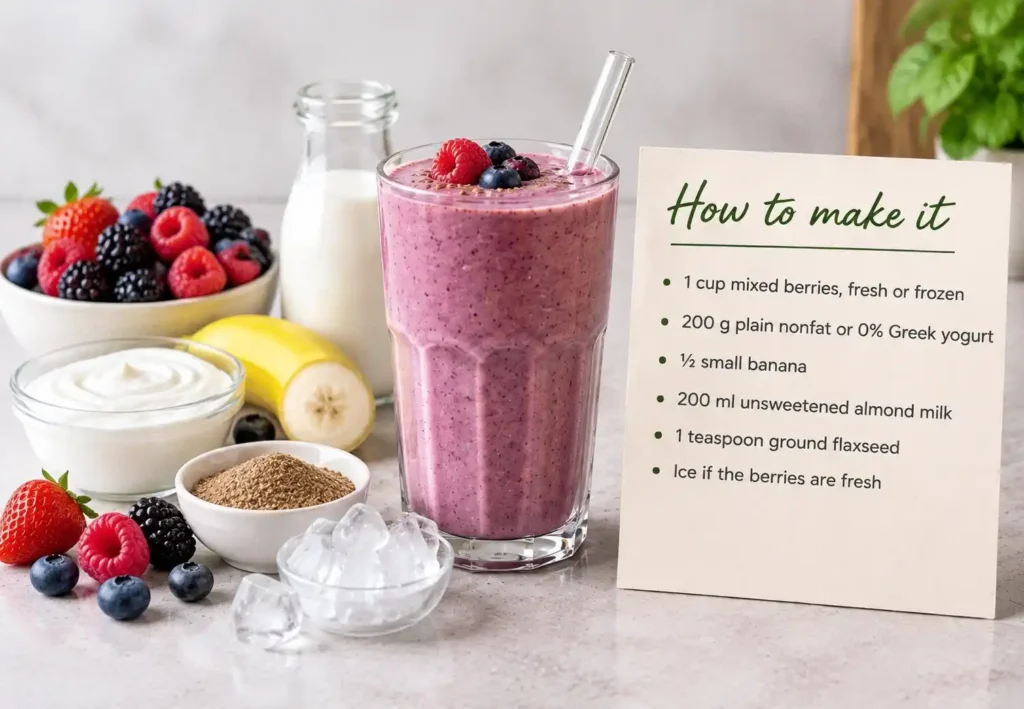 Berry Greek yogurt smoothie