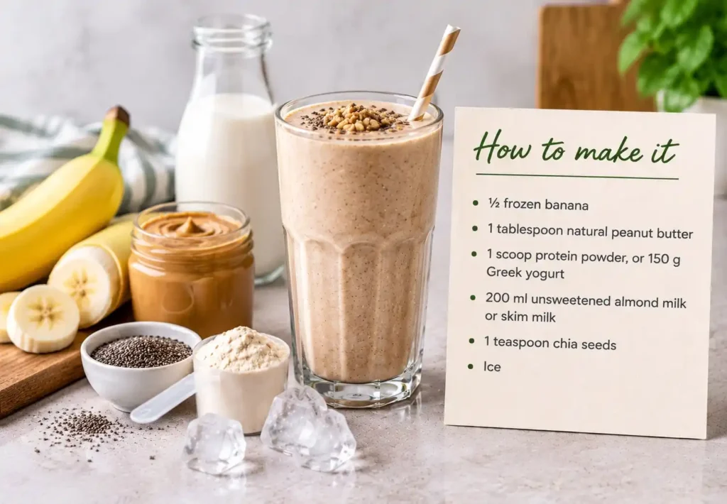 Peanut butter banana protein smoothie
